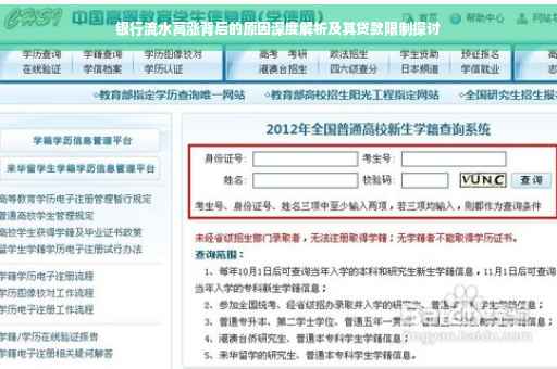 银行流水高涨背后的原因深度解析及其贷款限制探讨
