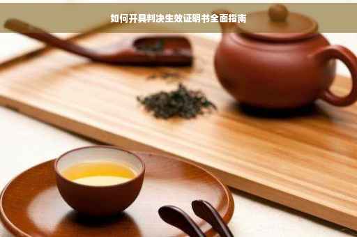 如何开具判决生效证明书全面指南