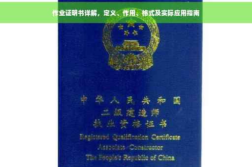 作业证明书详解，定义、作用、格式及实际应用指南
