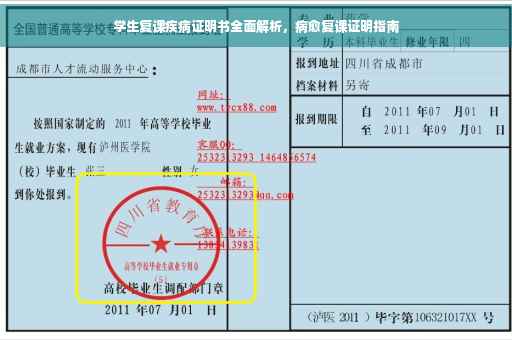 学生复课疾病证明书全面解析，病愈复课证明指南