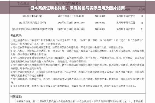 日本残疾证明书详解，深度解读与实际应用及图片指南