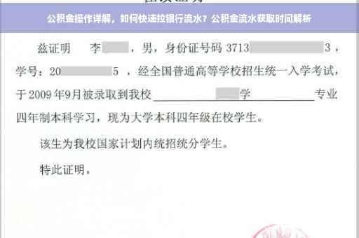 公积金操作详解，如何快速拉银行流水？公积金流水获取时间解析