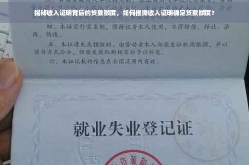 揭秘收入证明背后的贷款额度，如何根据收入证明确定贷款额度？
