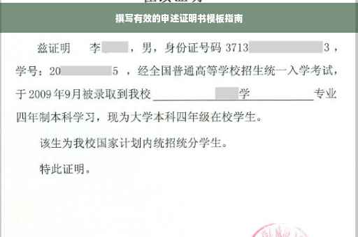撰写有效的申述证明书模板指南