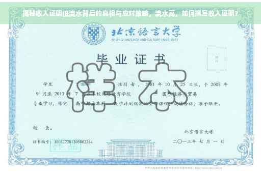 揭秘收入证明低流水背后的真相与应对策略，流水高，如何撰写收入证明？
