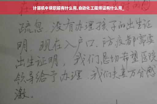 计算机中级职称有什么用,自动化工程师证有什么用_
