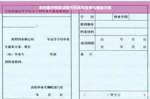 农村医疗救助证明书的撰写指南与模板示例