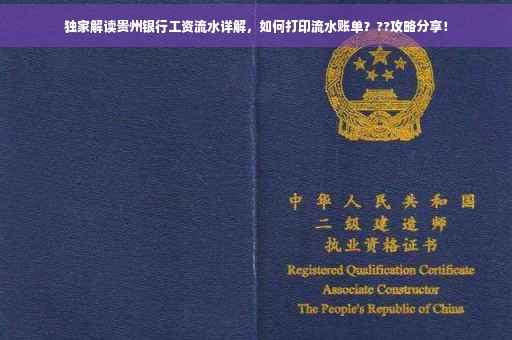 独家解读贵州银行工资流水详解，如何打印流水账单？??攻略分享！