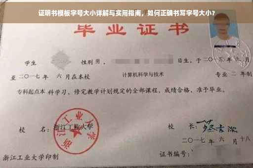 证明书模板字号大小详解与实用指南，如何正确书写字号大小？