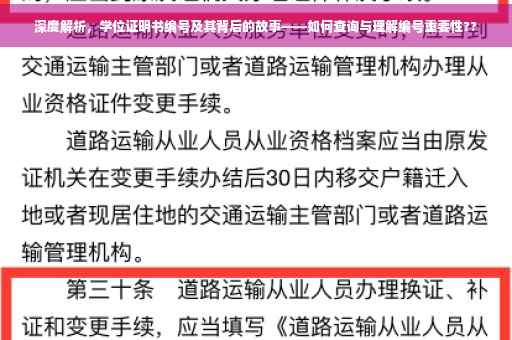 深度解析，学位证明书编号及其背后的故事——如何查询与理解编号重要性??