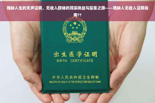 残缺人生的无声证明，无收入群体的现实挑战与探索之路——残缺人无收入证明指南??