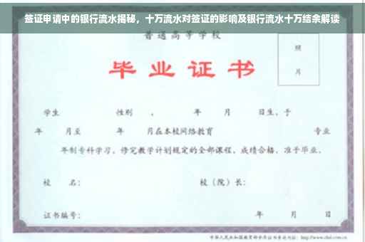 签证申请中的银行流水揭秘，十万流水对签证的影响及银行流水十万结余解读