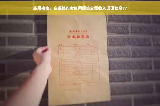 实用指南，自媒体作者如何搜集公司收入证明信息??