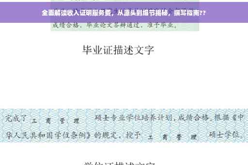 全面解读收入证明服务费，从源头到细节揭秘，撰写指南??