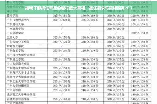 揭秘干部提任背后的银行流水真相，提任要求与真相探究?⚡️