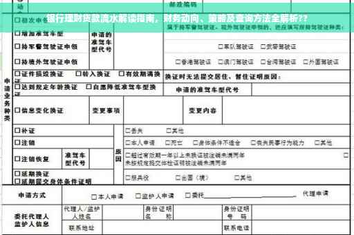 银行理财贷款流水解读指南，财务动向、策略及查询方法全解析??