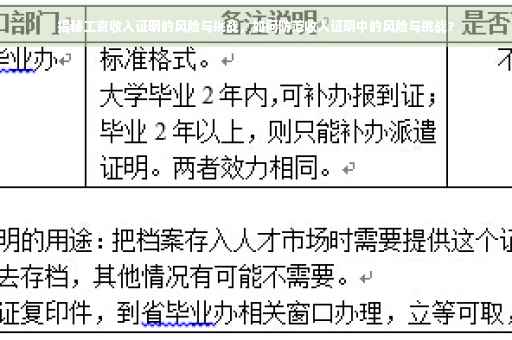 揭秘工资收入证明的风险与挑战，如何防范收入证明中的风险与挑战？