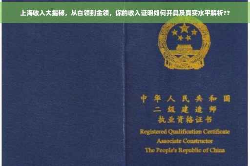 上海收入大揭秘，从白领到金领，你的收入证明如何开具及真实水平解析??