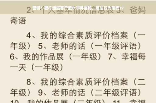 警惕！银行泄露客户流水事件揭秘，违法行为曝光??