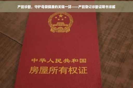 产前诊断，守护母婴健康的关键一环——产前登记诊断证明书详解