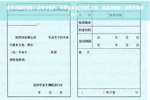 淘宝店铺运营收入证明全解析，从零起步走向成功之路，淘宝店铺收入证明开具指南??