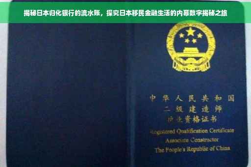 揭秘日本归化银行的流水账，探究日本移民金融生活的内幕数字揭秘之旅