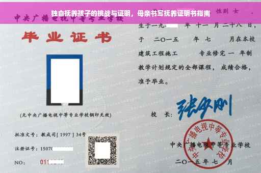 独自抚养孩子的挑战与证明，母亲书写抚养证明书指南
