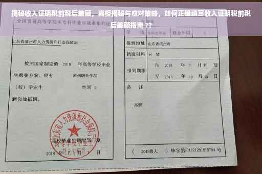 揭秘收入证明税前税后差额，真相揭秘与应对策略，如何正确填写收入证明税前税后差额指南 ??