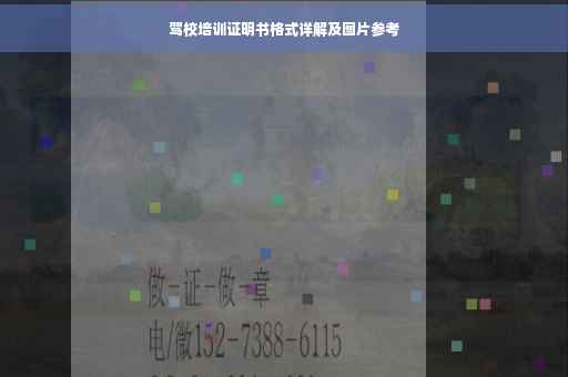 驾校培训证明书格式详解及图片参考