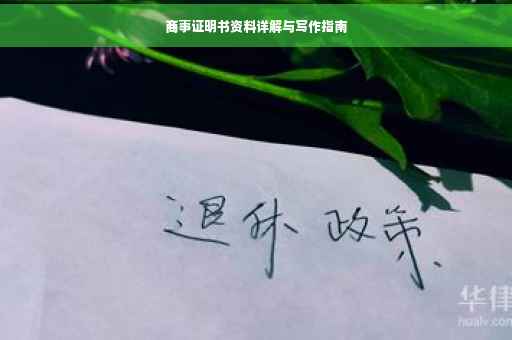 商事证明书资料详解与写作指南