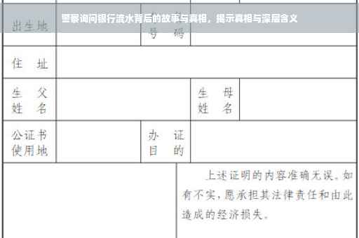 警察询问银行流水背后的故事与真相，揭示真相与深层含义