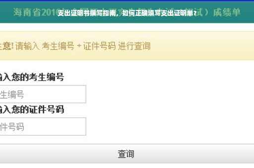 支出证明书撰写指南，如何正确填写支出证明单？