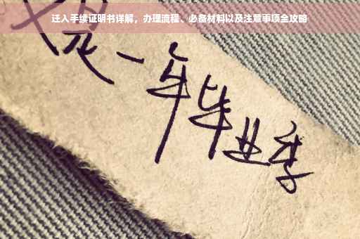 迁入手续证明书详解，办理流程、必备材料以及注意事项全攻略