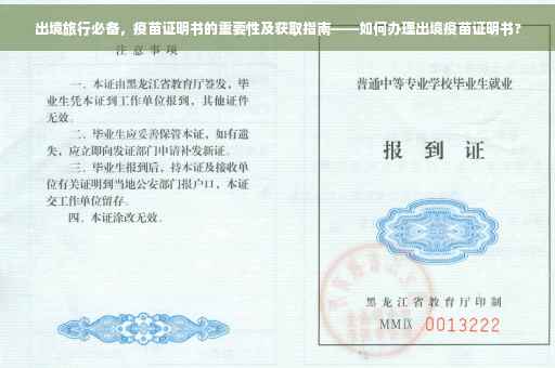 出境旅行必备，疫苗证明书的重要性及获取指南——如何办理出境疫苗证明书?