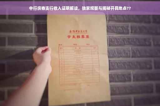中行庆春支行收入证明解读，独家观察与揭秘开具地点??