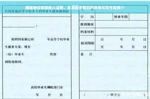 揭秘单位领导收入证明，高层薪资背后的故事与写作指南??