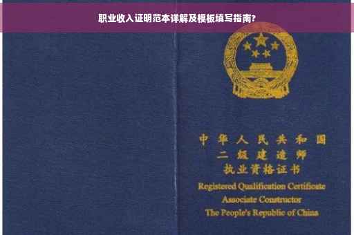职业收入证明范本详解及模板填写指南?