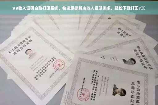 VB收入证明自助打印系统，快速便捷解决收入证明需求，轻松下载打印?⚡️