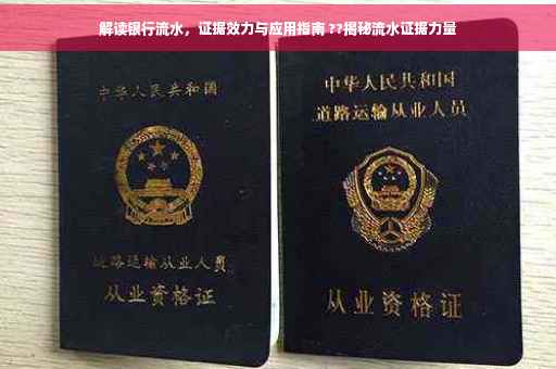 解读银行流水，证据效力与应用指南 ??揭秘流水证据力量