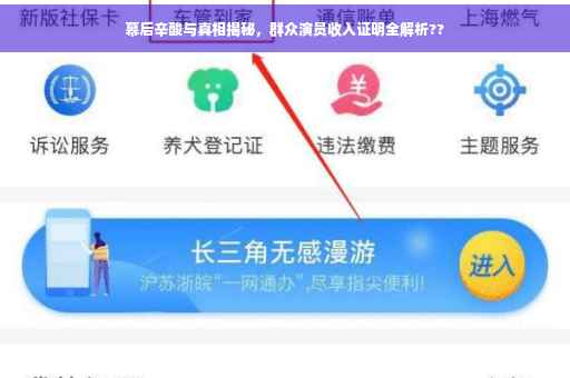 幕后辛酸与真相揭秘，群众演员收入证明全解析??