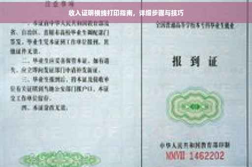 收入证明横线打印指南，详细步骤与技巧