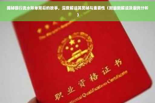 揭秘银行流水账单背后的故事，深度解读其奥秘与重要性（附最新解读及案例分析）