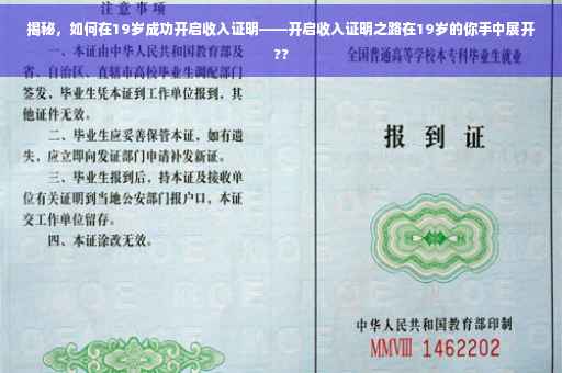 揭秘，如何在19岁成功开启收入证明——开启收入证明之路在19岁的你手中展开??