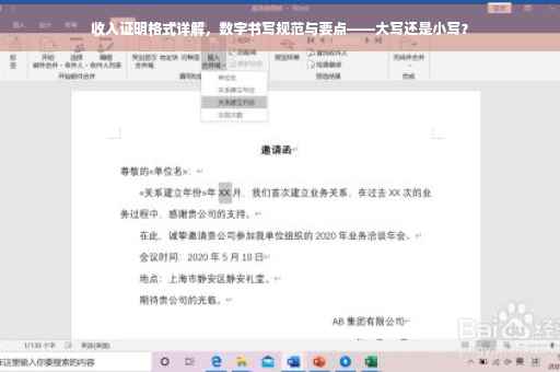 收入证明格式详解，数字书写规范与要点——大写还是小写？