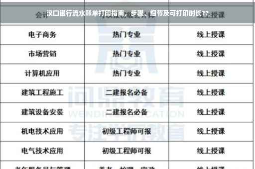 汉口银行流水账单打印指南，步骤、细节及可打印时长??