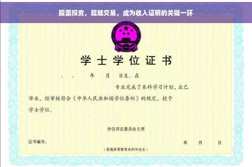 股票投资，超越交易，成为收入证明的关键一环