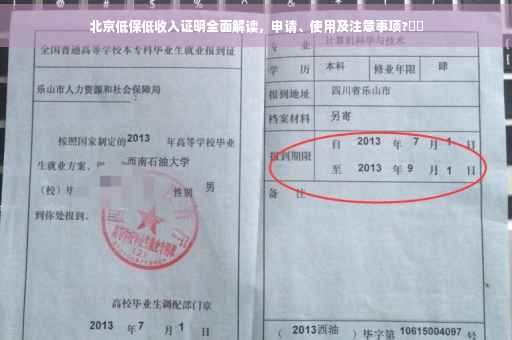 北京低保低收入证明全面解读，申请、使用及注意事项?⚡️