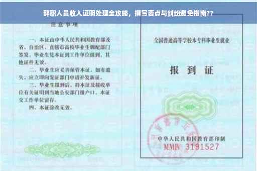 辞职人员收入证明处理全攻略，撰写要点与纠纷避免指南??