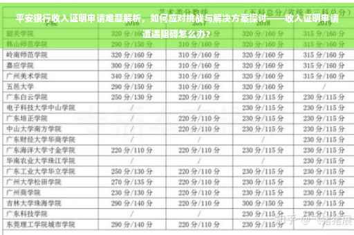 平安银行收入证明申请难题解析，如何应对挑战与解决方案探讨——收入证明申请遭遇阻碍怎么办？