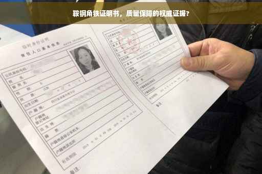 鞍钢角铁证明书，质量保障的权威证据?